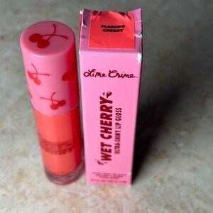 NIB Lime Crime FLAMING CHERRY Wet‎ Cherry Ultra-Shiny Lip Gloss